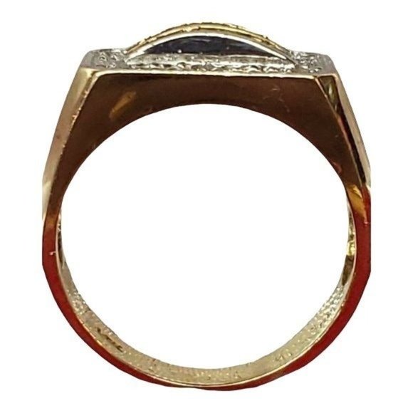 Cubic Zirconia Band Ring 14K Yellow Gold real size 10 - Picture 5 of 6